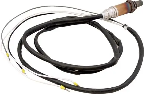 Lambdasonde mit Anschlusskabel, verwendet in Heizsystemen von Wolf, dargestellt in einer flexiblen Form mit mehreren Drähten für die elektrische Verbindung.